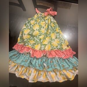 Matilda Jane Lemon Print Dress with Green and Pink Details